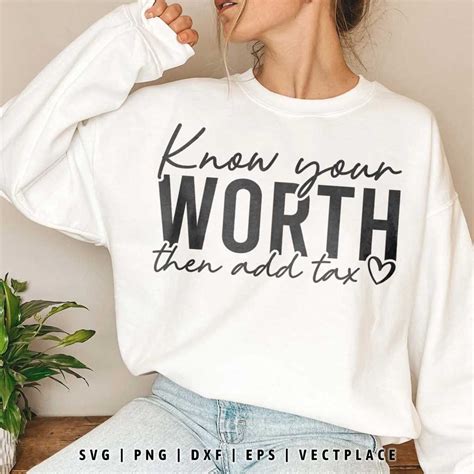 Know Your Worth Svg Positive Quote Svg Vectplace