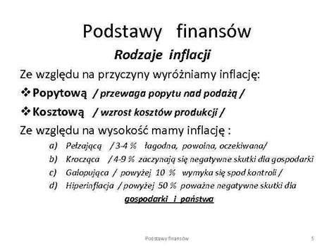 Podstawy Finans W Zmiana Warto Ci Pieni Dza W Czasie Inflacja