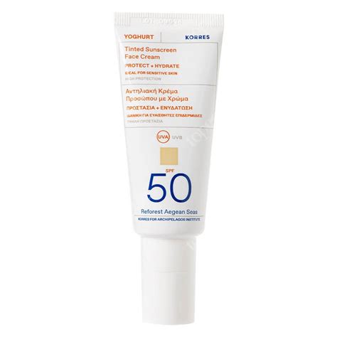 Korres Tinted Face Sunscreen Spf Koloryzuj Cy Krem Ochronny Do