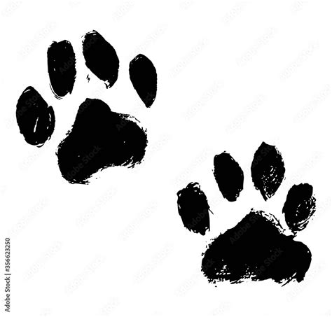 Ink Dog Paw illustration, Cat Paw. Print Vector Stock Vector | Adobe Stock