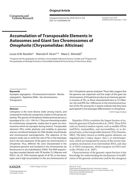 Accumulation Of Transposable Elements In Autosomes And Giant Sex