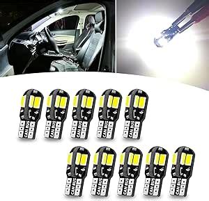 Amazon Tesnaao Pcs Car T W W Led Interior Light Bulb Kit