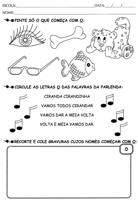 Atividades Com A Vogal O Para Educação Infantil Para Imprimir