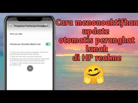 Cara Menonaktifkan Update Otomatis Perangkat Lunak Di Hp Realme Youtube