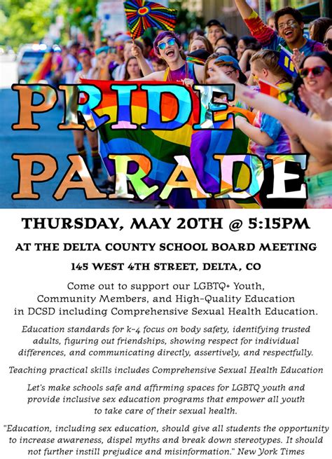 Pride Parade Support Comprehensive Sexual Health Education