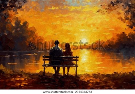 Oil Painting Romance Love Loving Couple Stock Illustration 2354343753 | Shutterstock