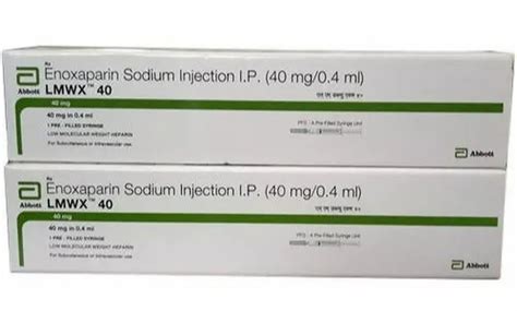 40 Mg 0 4 Ml Lmwx 40mg Injection 0 4ml Enoxaparin 40mg At Rs 401