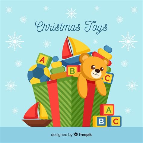 Fondo Caja De Juguetes Navidad Vector Gratis