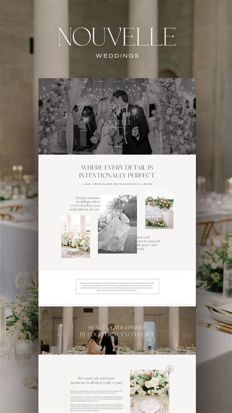 elegant website design  brand identity  luxury wedding planners