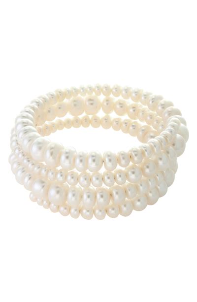 Effy Freshwater Pearl Wrap Bracelet In White Modesens