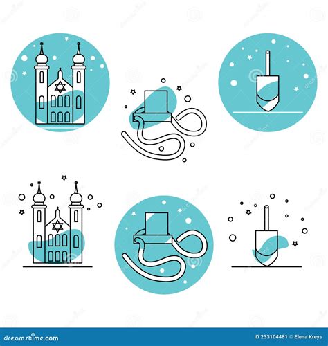 Jewish Holiday Israel Judaism Religious Synagogue Stock Vector