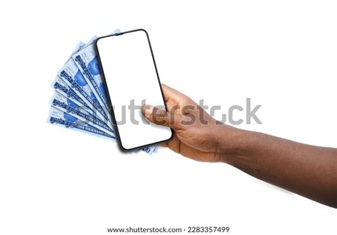 Black Hand Holding Mobile Phone Blank Stock Photo 2283357499 | Shutterstock