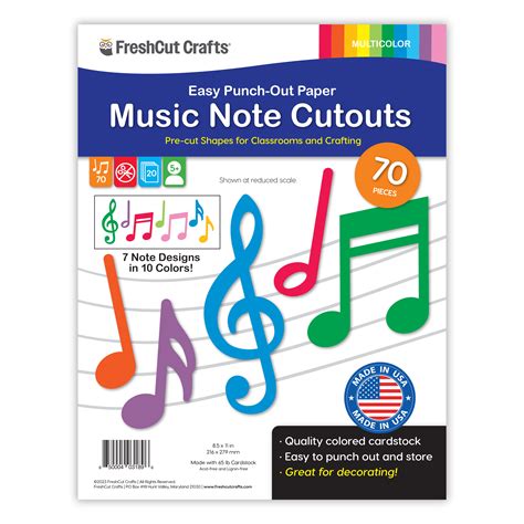 Music Notes Cutouts | Pre-Cut Die Cut Paper Music Note Shapes for