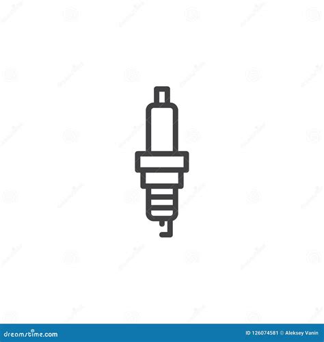 Spark Plug Outline Icon Stock Vector Illustration Of Graphics 126074581