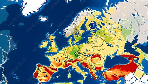 Vivid heat map showcasing temperature variations and climate ...