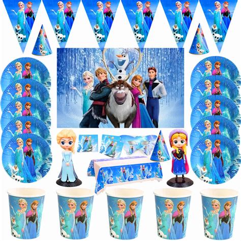 Disney vajilla desechable con diseño de princesa Anna y Elsa vaso de