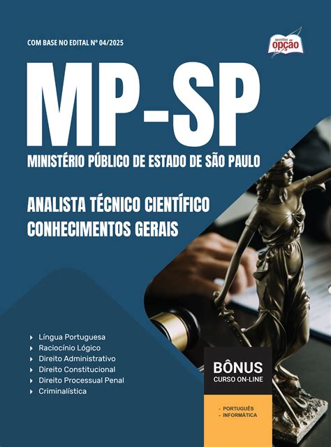 Edital Mp Sp Analista Técnico Científico - Apostila MP-SP 2026 em PDF - Analista Técnico Científico ...