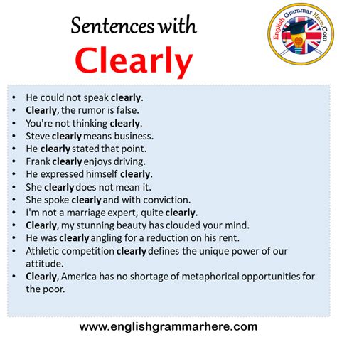 Sentences With Clearly Clearly In A Sentence In English Sentences For