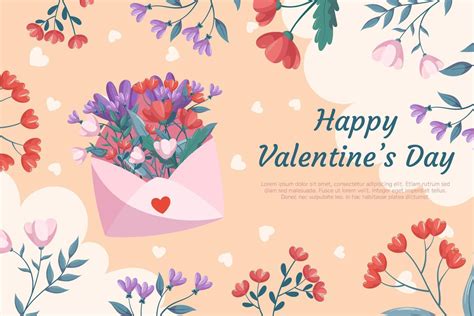 St. Valentine's Day background design with pink open envelop red ...