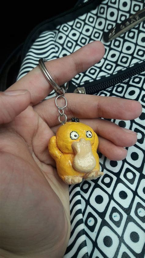 Psyduck Key Chain Made Out Of Air Dry Clay Clay Charms Air Dry Clay