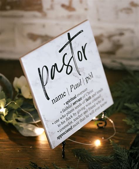 Pastor Definition Print Appreciation Day Plaque Gift Stand Etsy