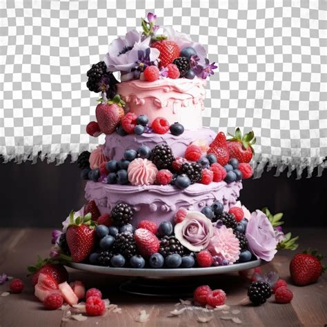 Torta De Casamento De Frutas Morango Mirtilo Uva Framboesa Fundo