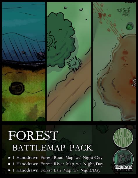 map added battle maps forests  pfe  ttrpgs