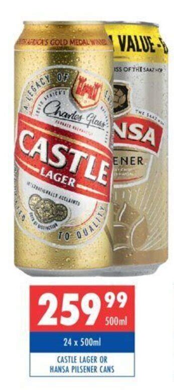 Castle Lager Or Hansa Pilsener Cans 500ml Offer At Ultra Liquors