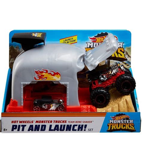 HOT WHEELS LANSATOR MONSTER TRUCK CRANIUL CU DOUA MASINUTE SuperHeroes ToysZone Eurostoc Ro