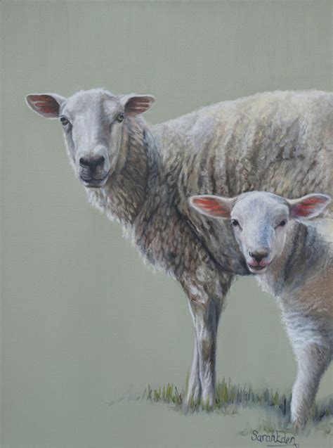 Sheep Painting By Sarah Eden Just Ewe And Me Oil On Deep Stretched