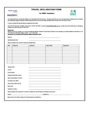 Travel Declaration Form Fill Out And Sign Printable Pdf Template