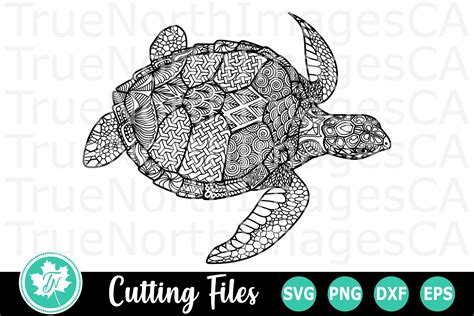 Zentangle Turtle Svg