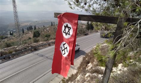 Nazi Flag With Star Of David Hung Near West Bank Settlement The