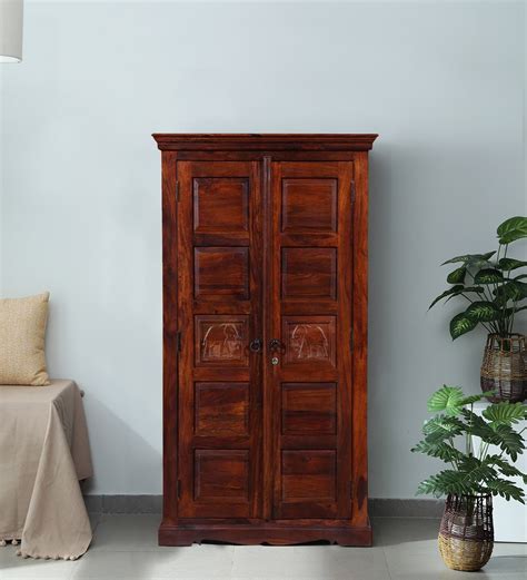 Buy Airavana Sheesham Wood 2 Door Wardrobe In Scratch Resistant Honey