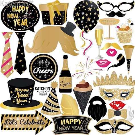 Amazon KatchOn New Years Photo Booth Props 2025 Pack Of 30