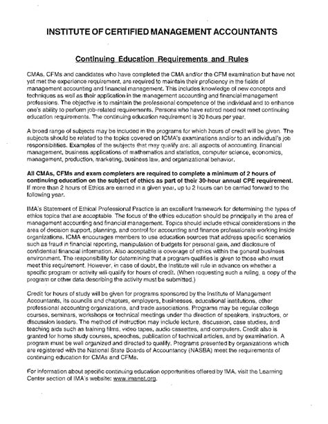 Continuing education requirements and rules - Cost advanced - Studocu