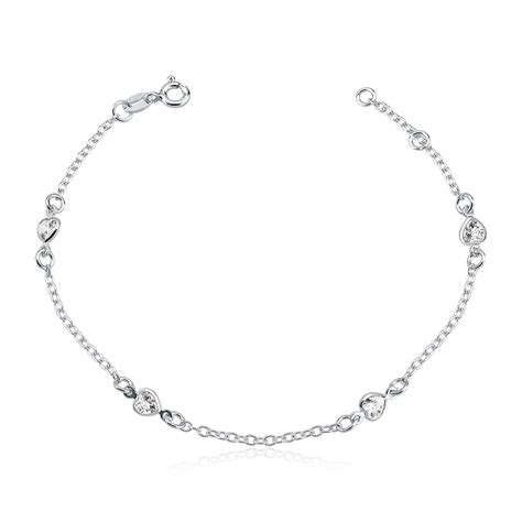 Pulseira Feminina De Prata Cora Es Cristal Aqua Joias Aqua