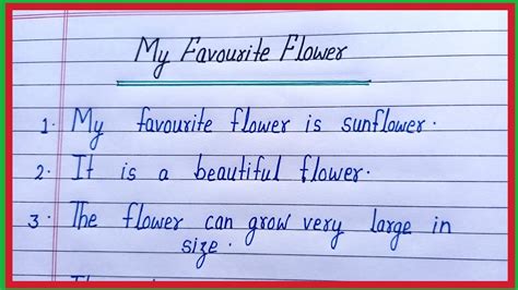 Essay On My Favourite Flower Sunflower In English Essay On Sunflower 10