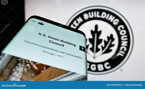 Mobile Phone With Website Of US Green Building Council USGBC On