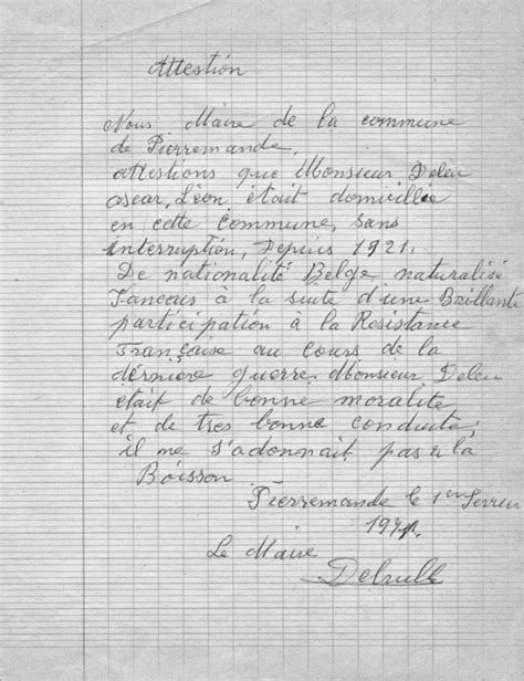 Lettre De Temoignage En Faveur D Une Personne