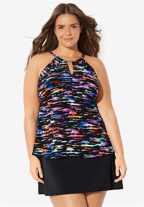 Keyhole Tankini Swim Top By Trimshaper® Plus Size Tankinis And Bikinis