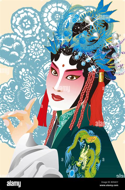 Beijing Opera Character Composite Illustration Stock Photo Alamy