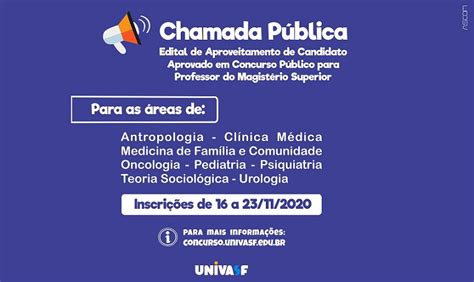 Univasf lança chamada pública para aproveitamento de candidato aprovado