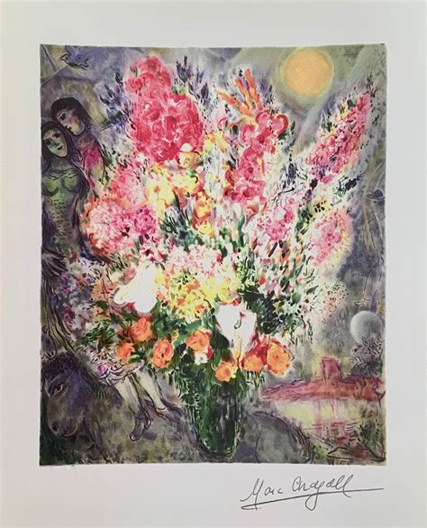 Marc Chagall Floral Bouquet Facsimile Signed Limited Edition Giclee