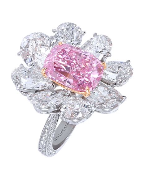 Ring-with-natural-fancy-vivid-cushion-cut-pink-diamond-set-in-platinum ...