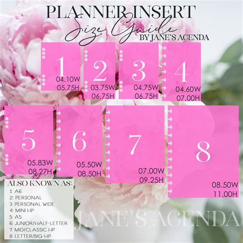 planner insert size guide artofit