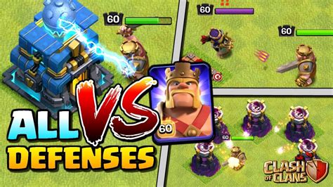 Max King Vs All Defenses In Clash Of Clans Level 60 Barbarian King