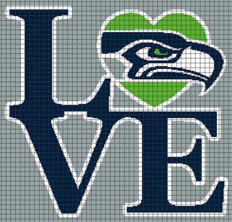 Seattle Seahawks Love Graph And Row By Row Written Crochet Instructions 06