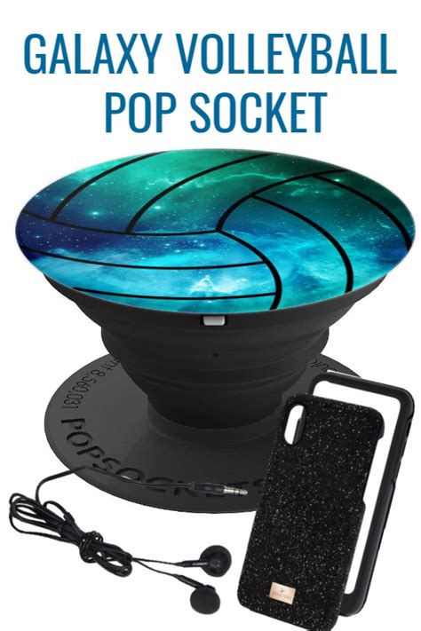 Galaxy Volleyball Pop Socket Volleyball Popsockets Grip Features