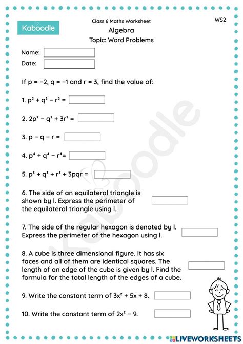 6th Grade Algebra Word Problems Worksheet Practice Your Problem Solving Skills